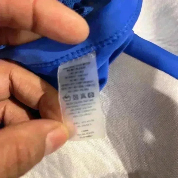 Unbranded Blue One Piece Swim Bathing Suit Spaghetti Neck Strap Large Pre-owned - Picture 5 of 6